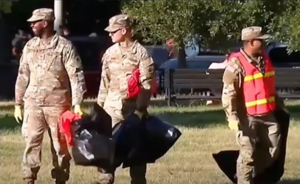 $1 million a day to have the National Guard pick up trash. 