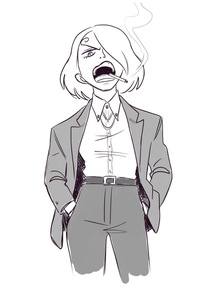 A sketch of genderbent Sanji from One Piece