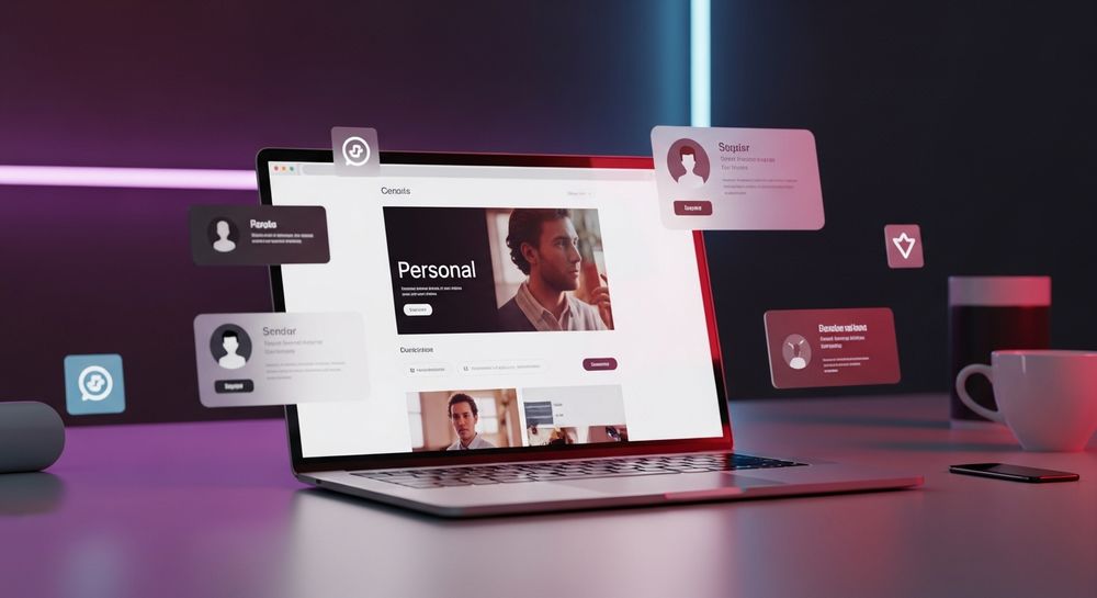 Portfolio website showing on laptop