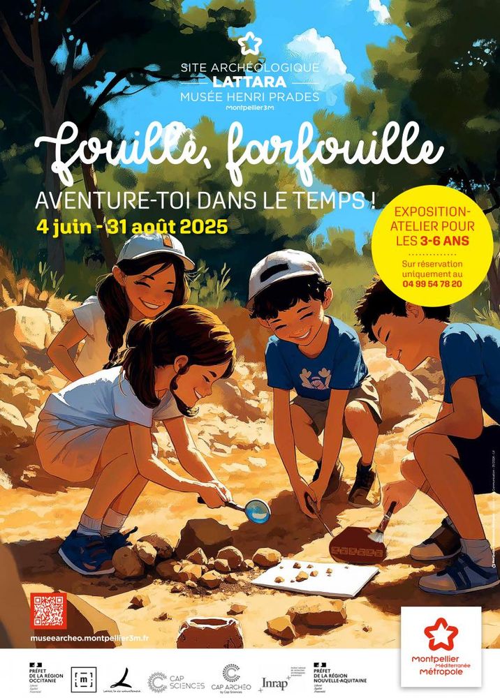 affiche pour un atelier fouilles au Musée Henri Prades

On voit quatre enfants qui "fouillent" des ruines mais plus on regarde plus on voit des erreurs.
La jeune fille du fond n'a pas de jambes, les mains sont étranges, les mèches de cheveux se mélangent etc