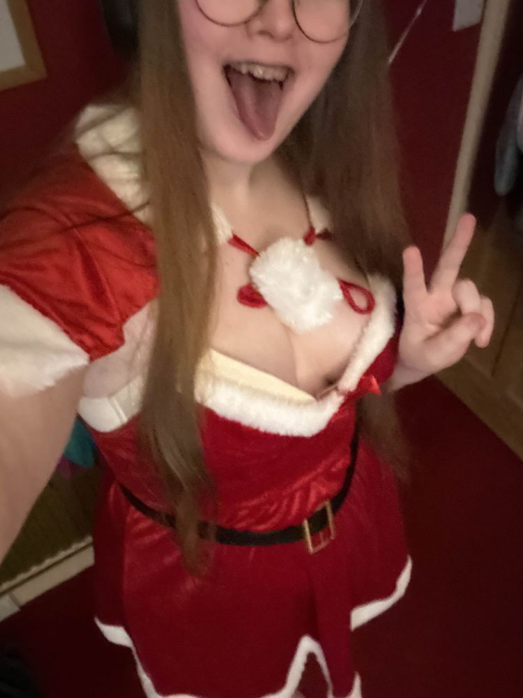 Zoey wearing a cute ms claus outfit!