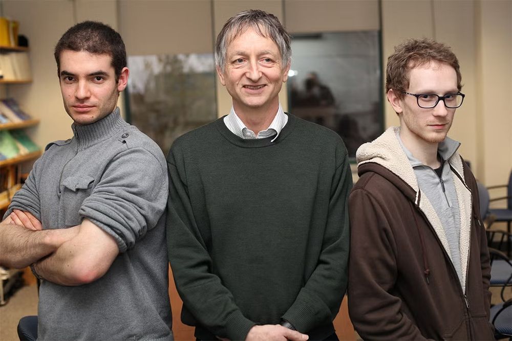 The 2012 “AlexNet” paper by, from left to right, Ilya Sutskever, Geoffrey Hinton and Alex Krizhevsky, helped launch the deep learning revolution and was ranked eighth on Nature’s list