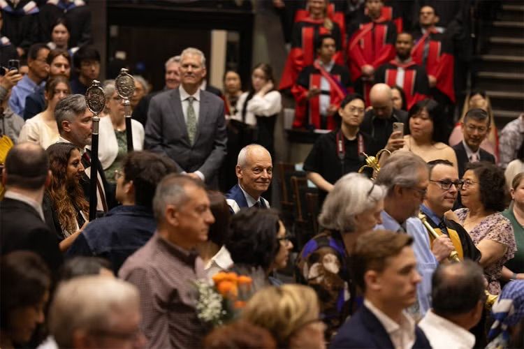 U of T President Meric Gertler spots the photographer on his way into Convocation Hall for a June 5 ceremony – one of the last ones he would preside over as U of T’s 16th president