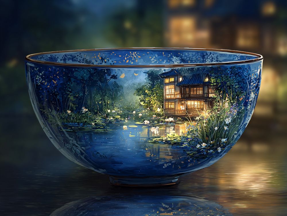 Rice bowl 3D art.