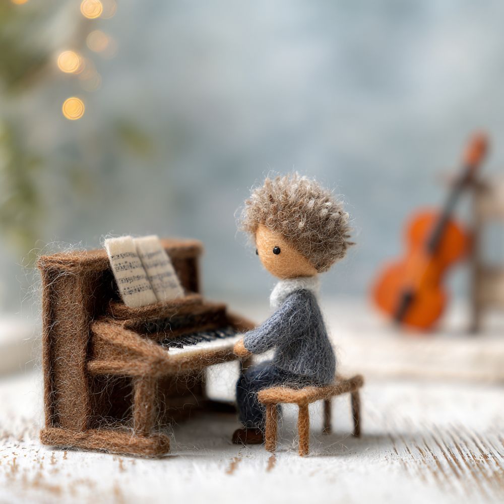 Felt pulled Pianist.