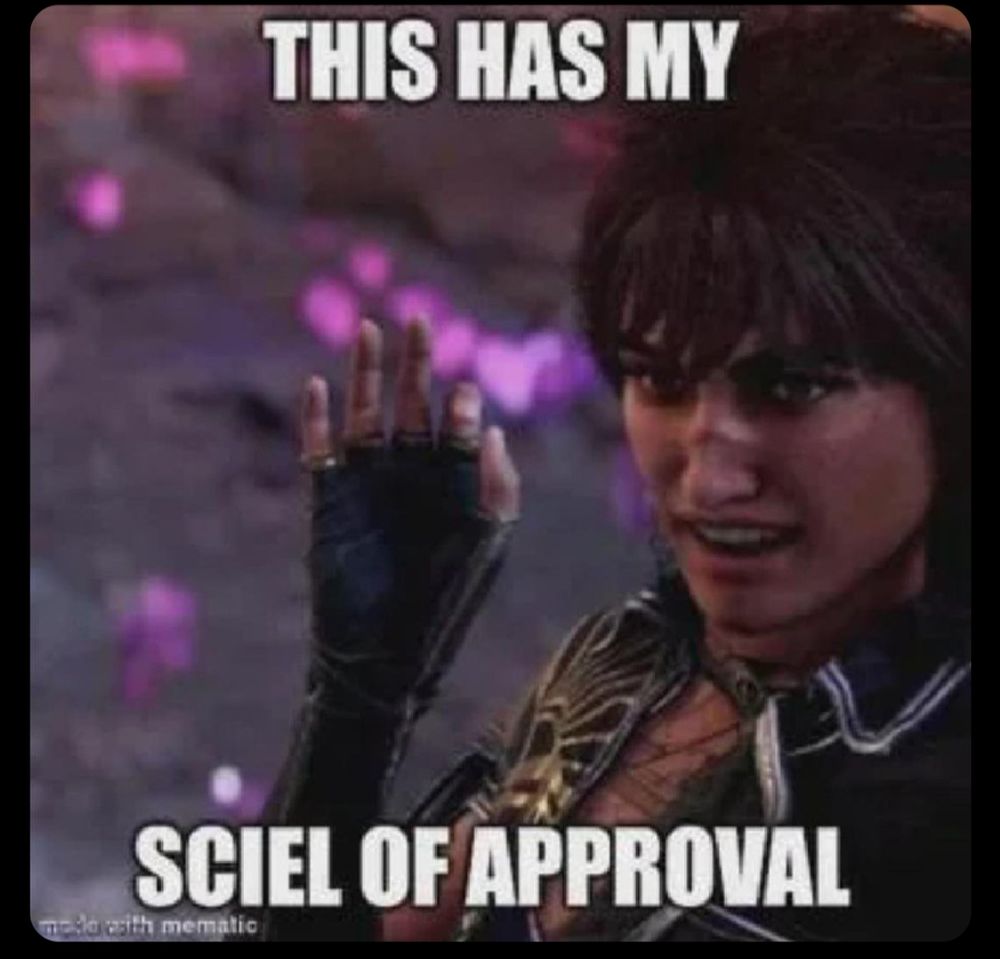 Sciel does an OK hand gesture, text reading "This has my Sciel of Approval"