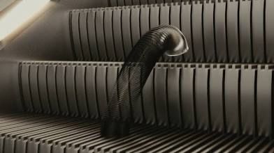 A slinky going down the stairs.