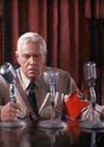 Scene from Star Trek (original series) Patterns of Force episode where former Starfleet officer, John Gill becomes the fuhrer of an alien planet.  