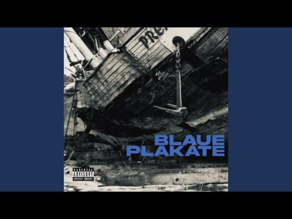 Blaue Plakate