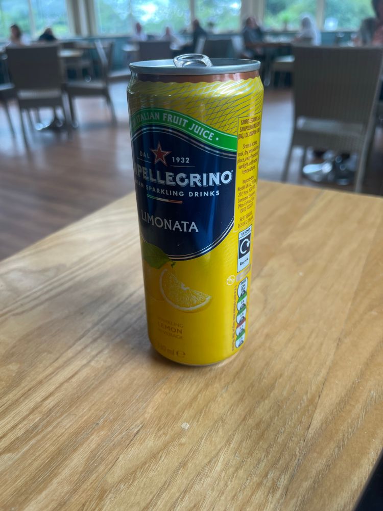 Open can of Pellegrino Limonata