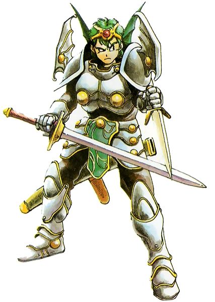 Le personnage principal de dragon quest 4 en armure 
