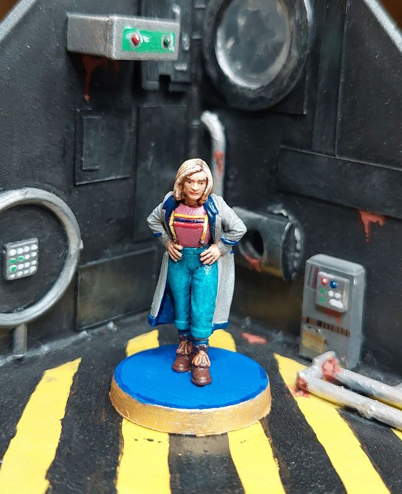 Painted miniature of the 13th Doctor from Doctor Who.