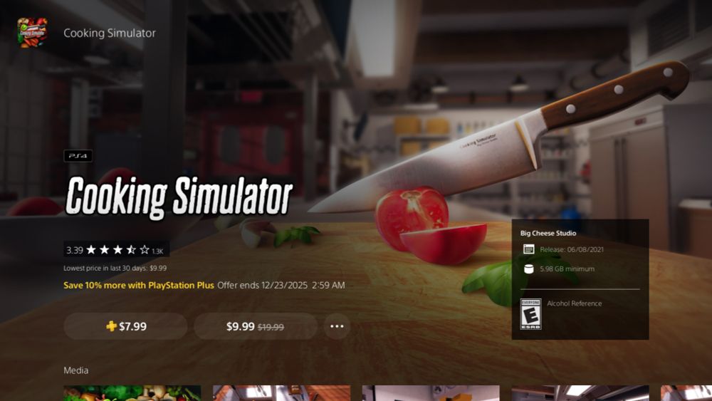 Game page for Cooking Simulator 