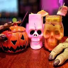 Drinks tiki and skull mugs at Monster Vegan