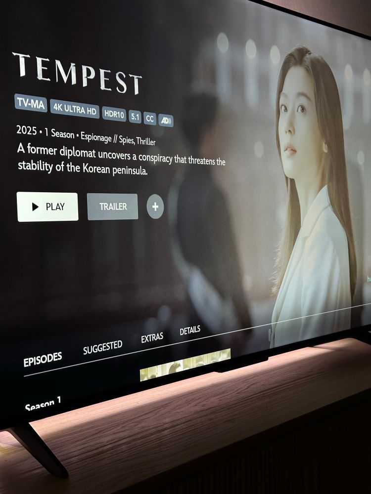 Picture of a TV Screen — with a display of Korean drama Tempest starring Jun Ji-Hyun!