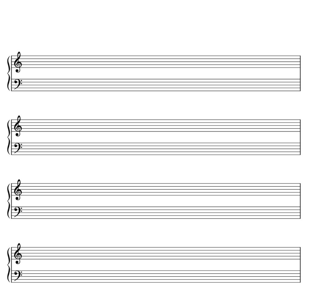 Picture of blank music sheet with no musical notes!