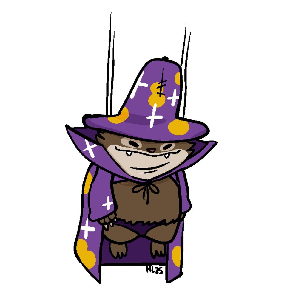 Rove from monster hunter wilds dressed as SpongeBob in the one wizard outfit. 
