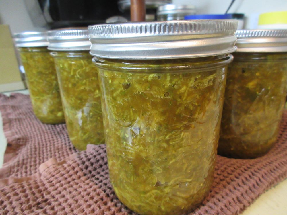 7 pint jars of cucumber relish