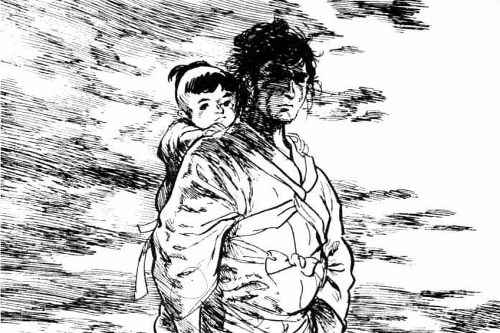 Grizzled dad w wholesome child wandering about 