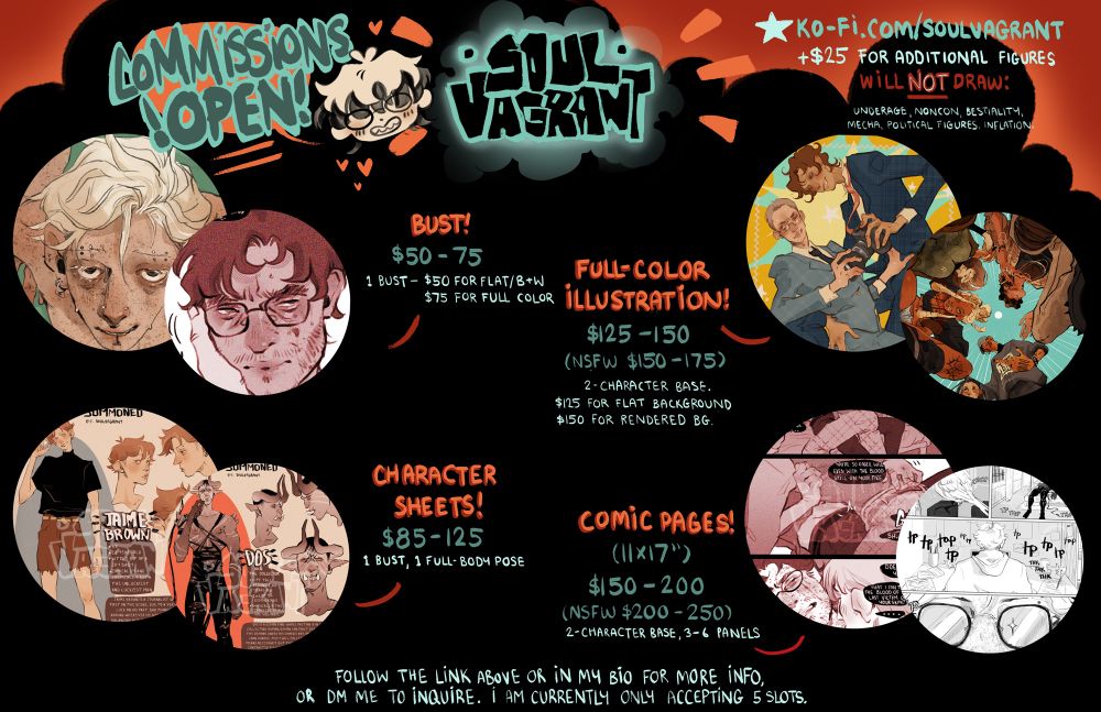 COMMISSIONS OPEN! to commission me, please go to ko-fi.com/soulvagrant 
