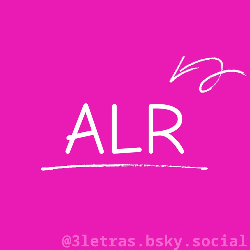 As letras ALR escrito em uma imagem com um fundo de uma cor só.