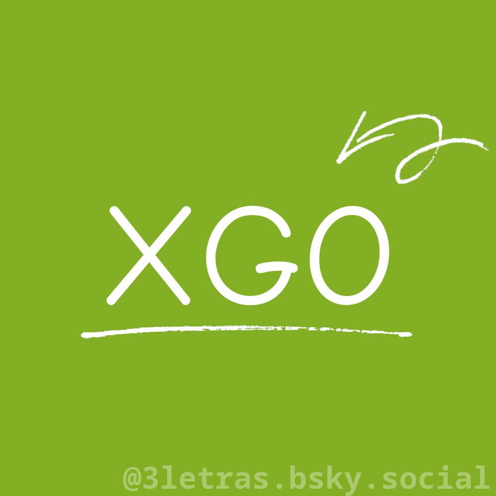 As letras XGO escrito em uma imagem com um fundo de uma cor só.