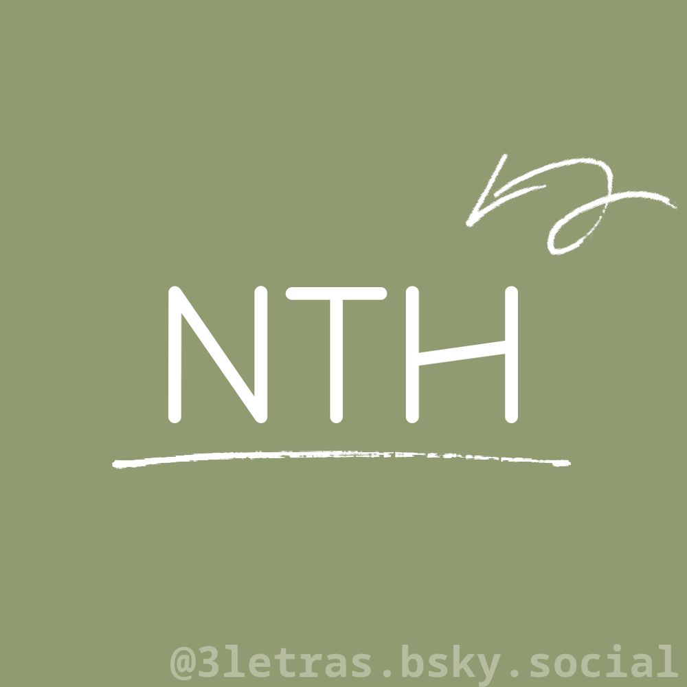 As letras NTH escrito em uma imagem com um fundo de uma cor só.