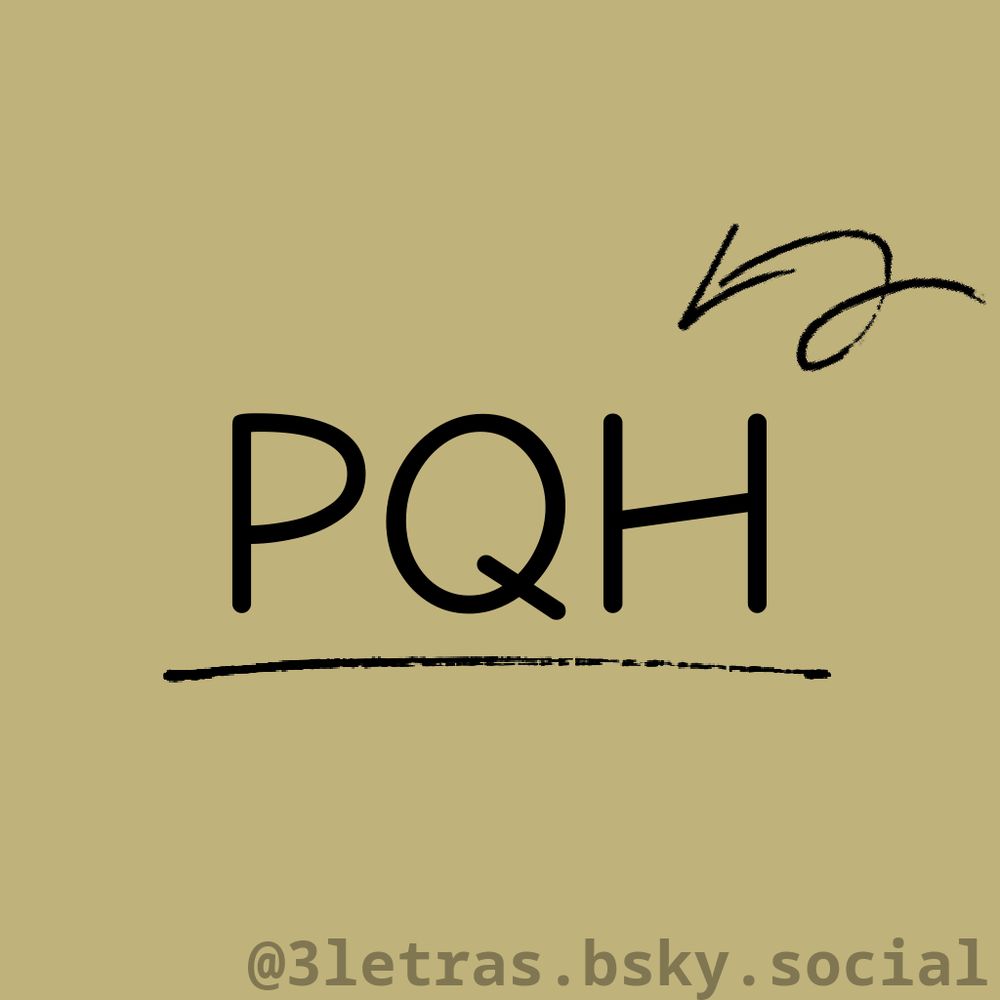 As letras PQH escrito em uma imagem com um fundo de uma cor só.