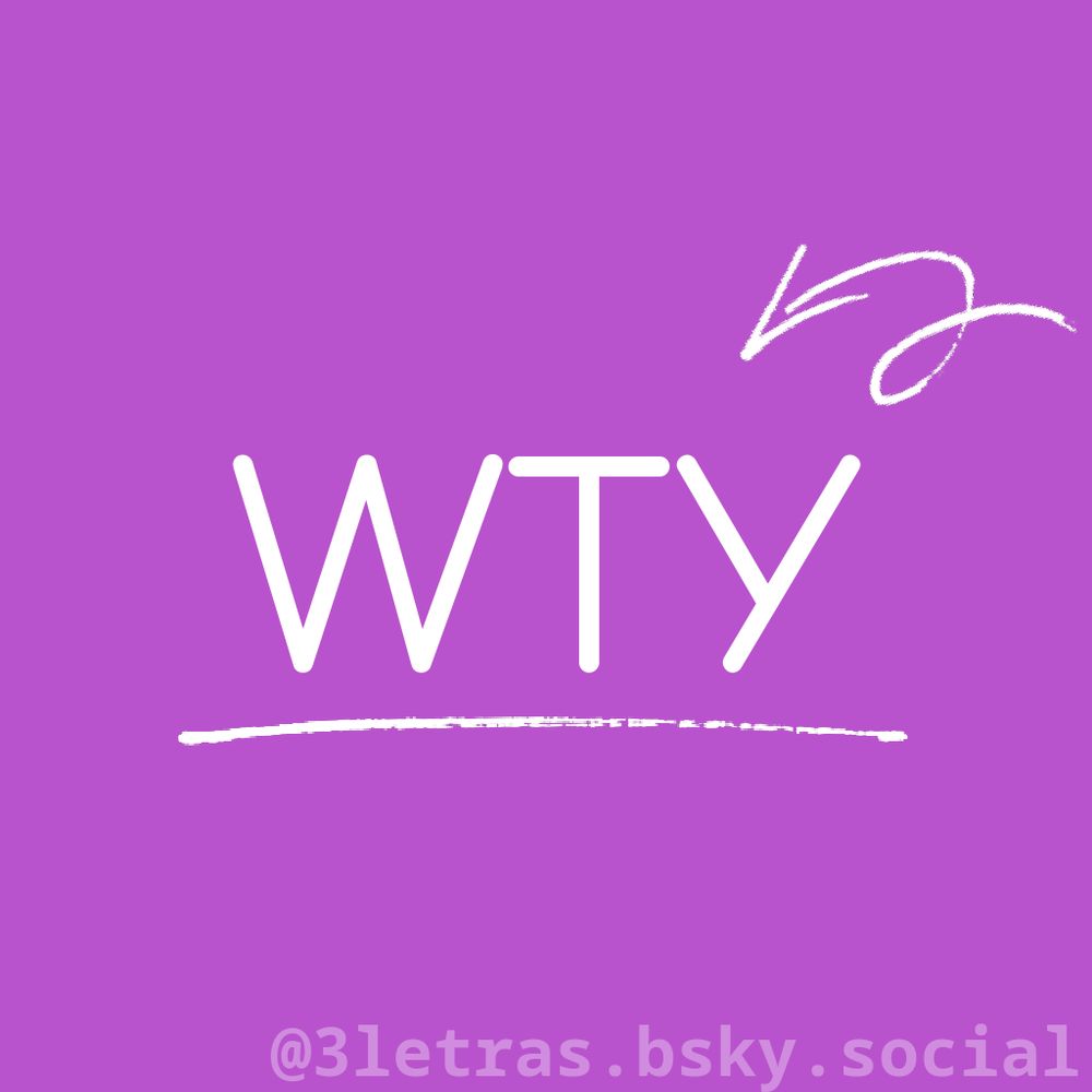 As letras WTY escrito em uma imagem com um fundo de uma cor só.