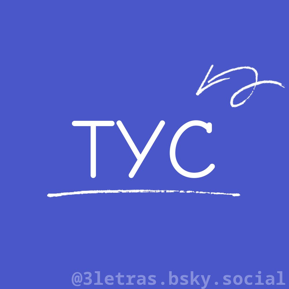 As letras TYC escrito em uma imagem com um fundo de uma cor só.