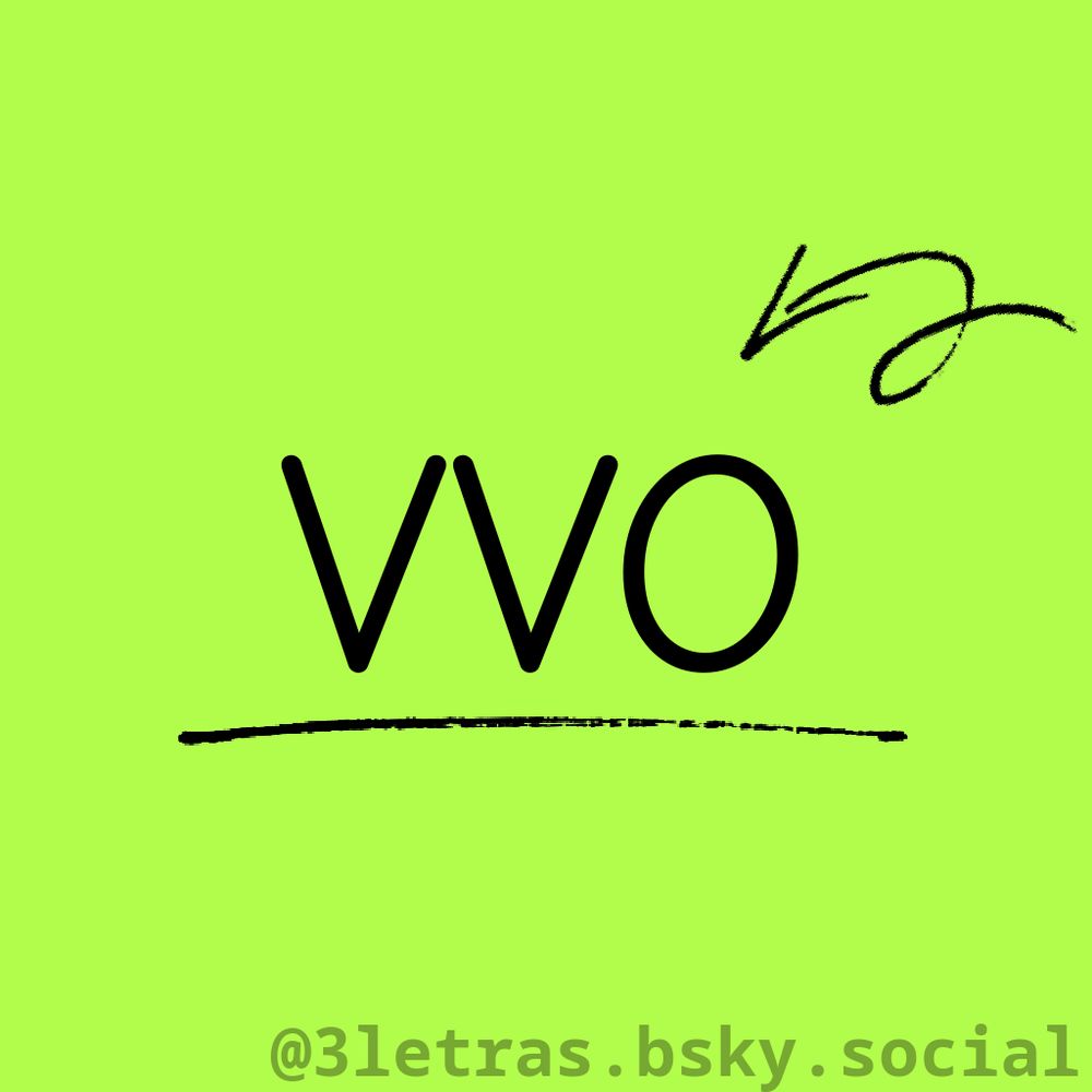 As letras VVO escrito em uma imagem com um fundo de uma cor só.