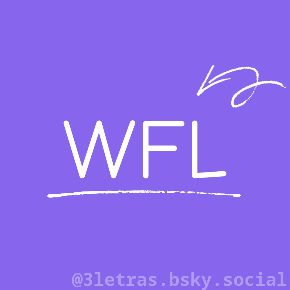 As letras WFL escrito em uma imagem com um fundo de uma cor só.