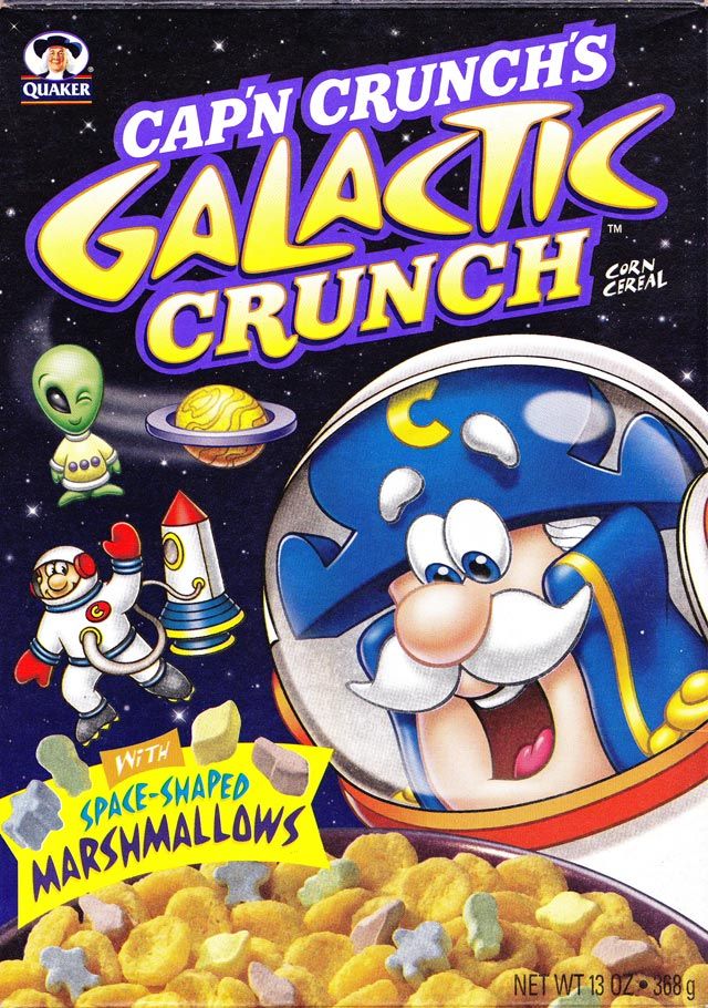 A picture of "Galactic Crunch", a space themed one with marshmallows from 2000