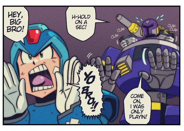 X calls for his big brother. Vile is worried, saying he was only playing.
