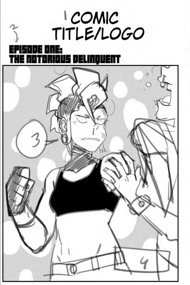 Layout phase from page 2 of TAKA with original Taka outfit.