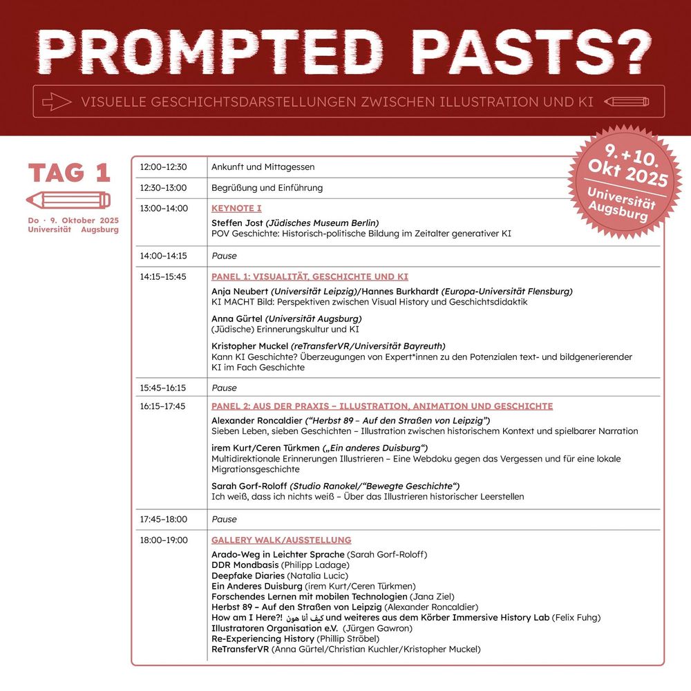 Programm der Tagung "Prompted Pasts?" vom 9. Oktober 2025