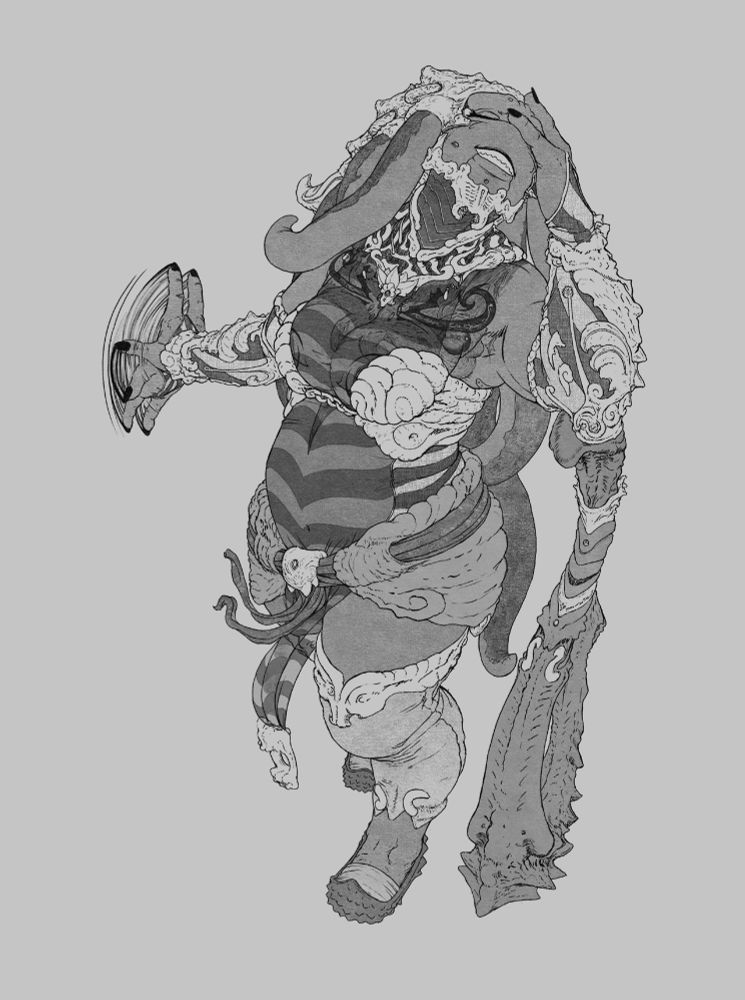alien warrior youth leaning on her weapon, having a chuckle and waving away at her humorous partner in crime of verbal aggressions