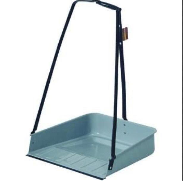 立ったまま使えるちりとり。持ち手となる3本の棒がやや垂直について合流してる