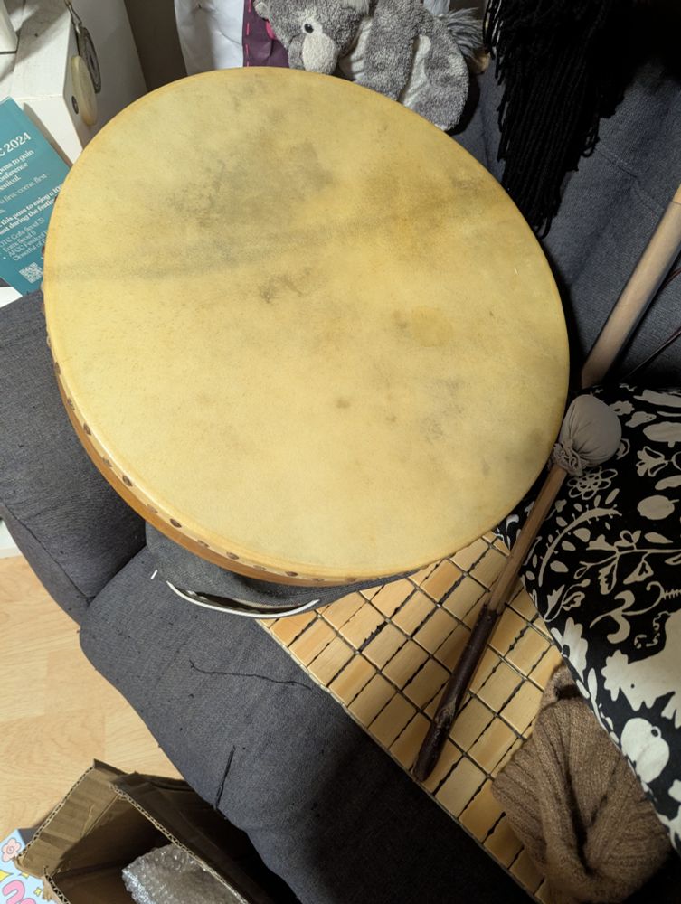 Frame drum and beater.