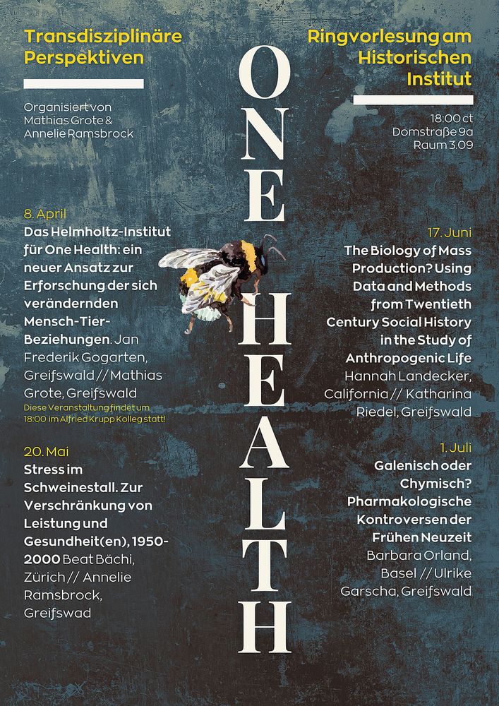 Ein Plakat mit Text und einer Biene.