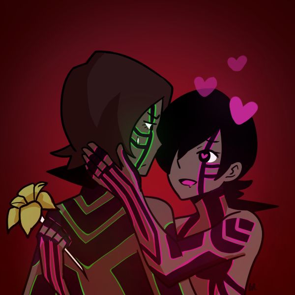 Tatsuya and Jun with demifiend markings