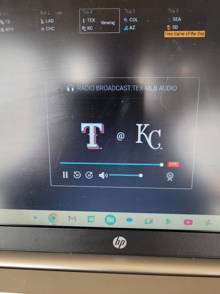 Radio broadcast of rangers vs royals
