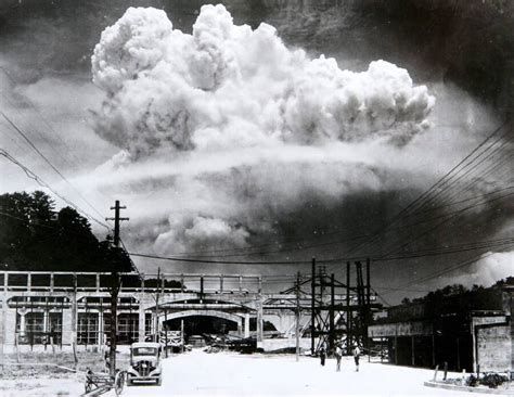 Atomic bomb going off over Hiroshima 