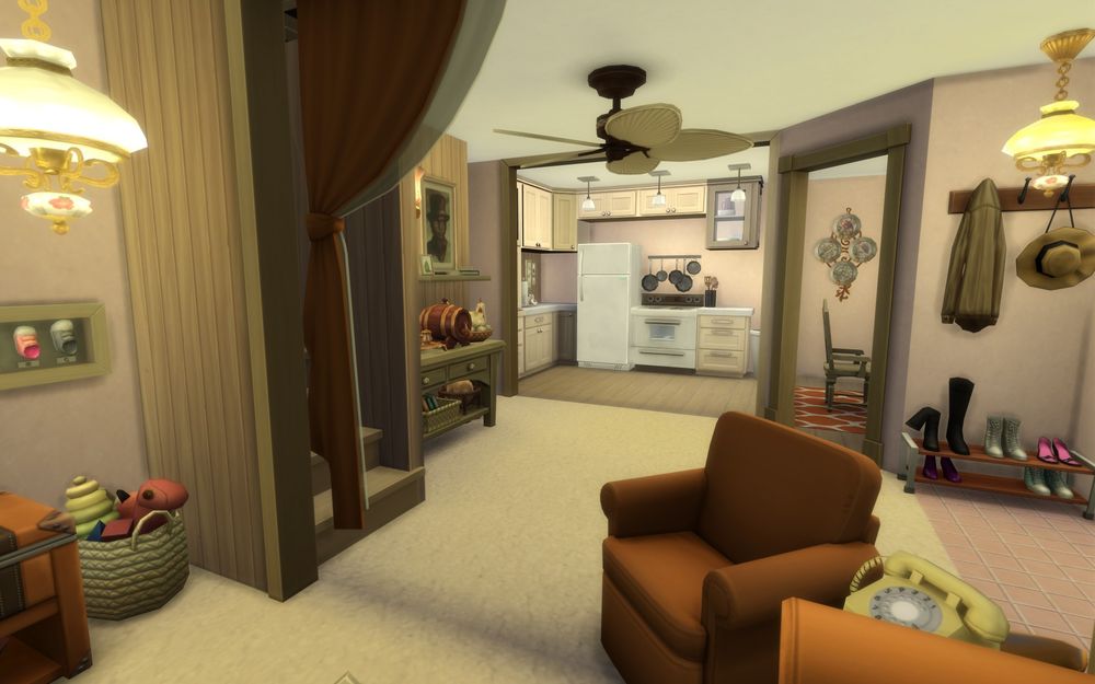 View of the kitchen from the living room. 