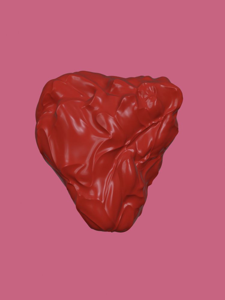 A red heart like object