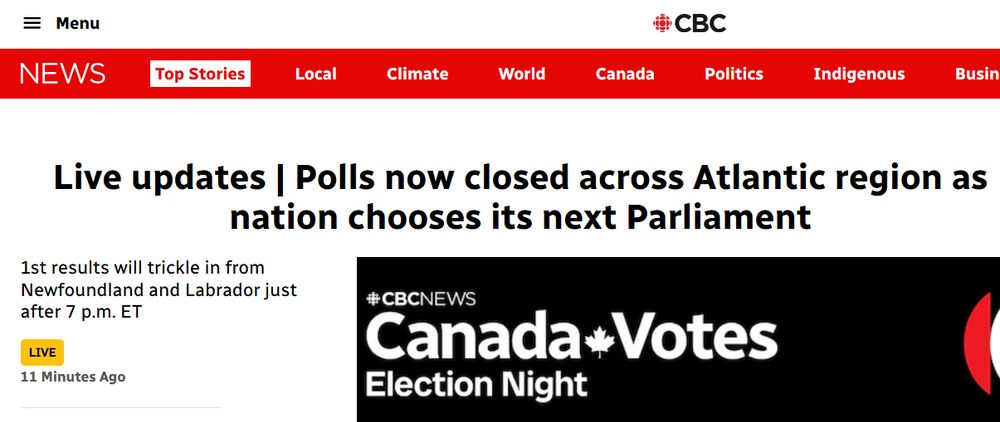 Polls closed in Atlantic Canada