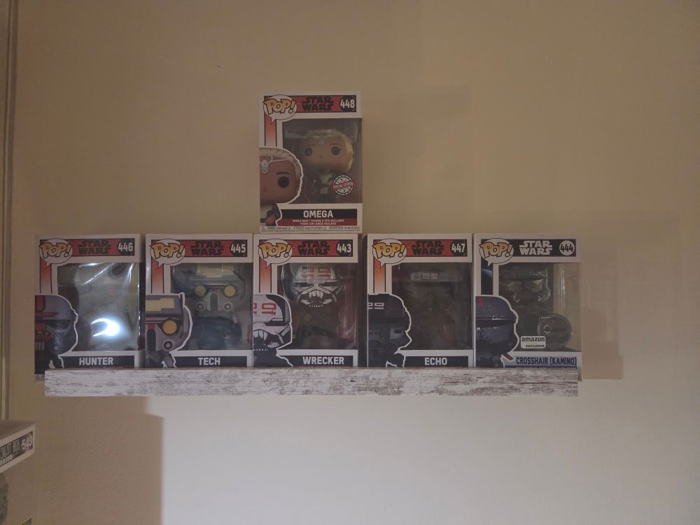 The funko pop figures of the bad batch from star wars. 