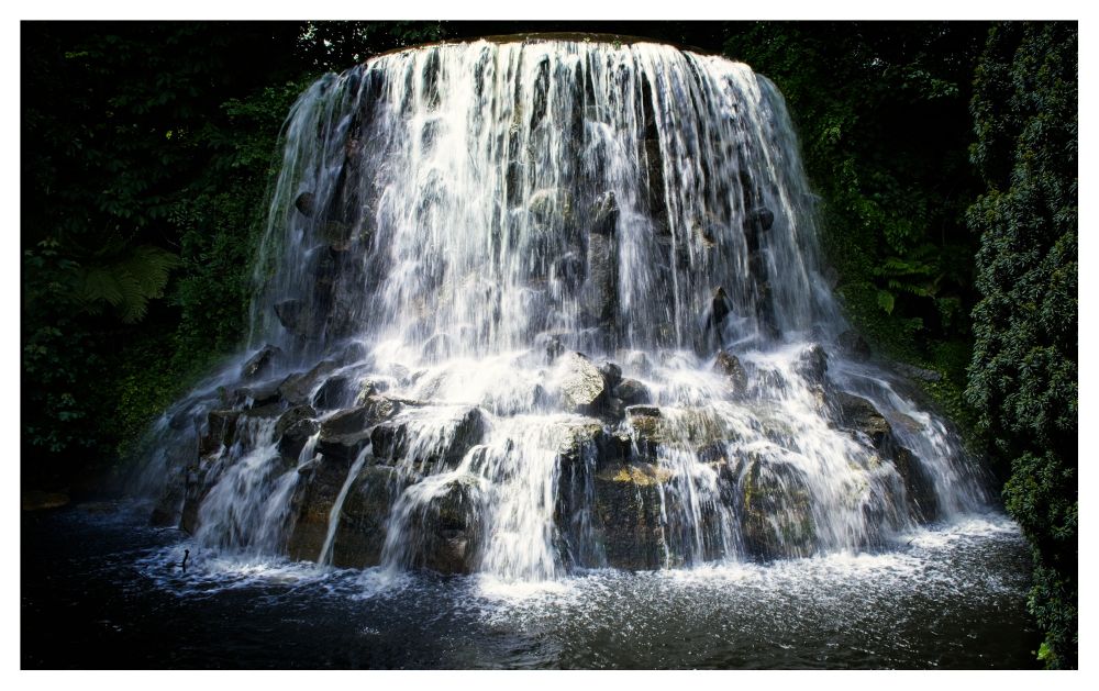 Iveagh Gardens Waterfall shot with a slow shutter speed to smooth out the water.