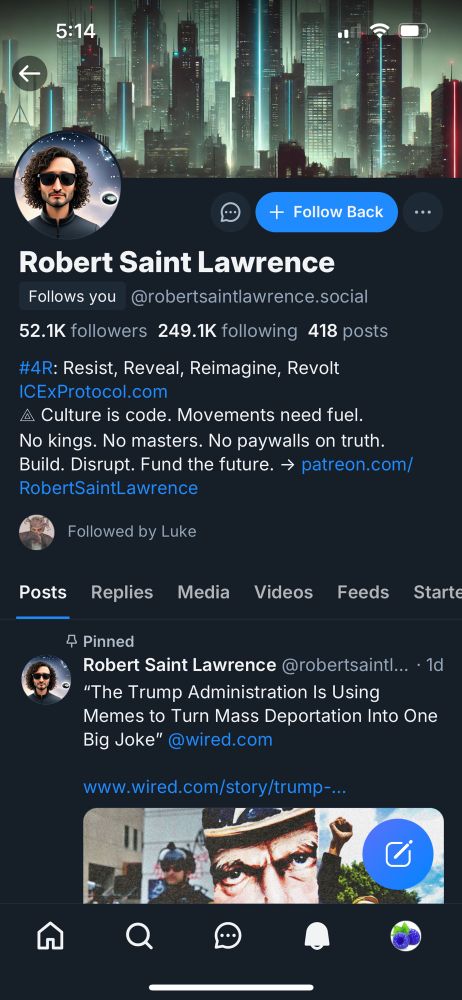 Weirdo AI generated profile picture account that follows 250k people