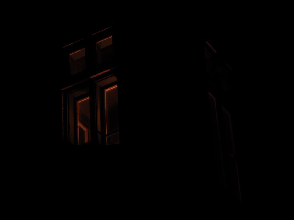 a window lit up at night